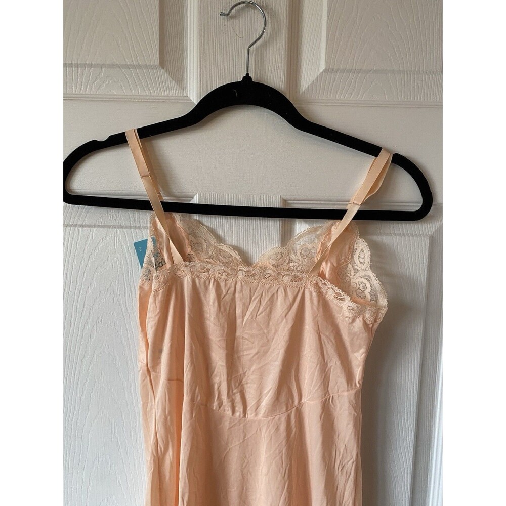 Kayser Vintage Nightgown NWT Women’s Size 32 Pink Peach Floral Lace Nightie - Picture 6 of 10